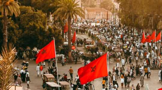Na ilustračnej snímke marocké vlajky