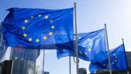 Ilustračná snímka vlajok Európskej únie.
