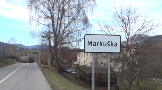 Tabuľa obce Markuška.