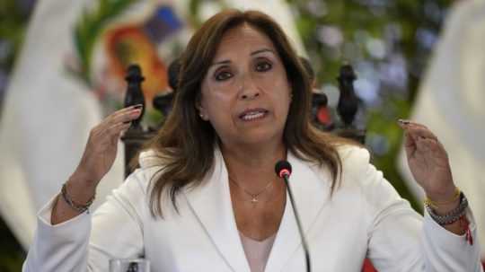 Na archívnej snímke z 24. januára 2023 peruánska prezidentka Dina Boluarteová.