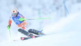 Na snímke slovenská lyžiarka Petra Vlhová v 1. kole slalomu žien Svetového pohára v alpskom lyžovaní v českom Špindlerovom Mlyne v nedeľu 29. januára 2023.