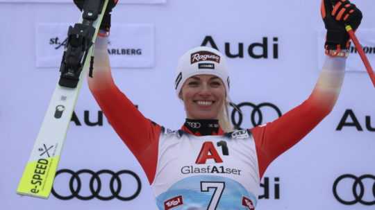 Švajčiarska lyžiarka Lara Gutová Behramiová.