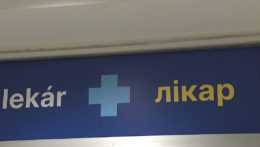 nápis lekár v slovenčine a ukrajinčine