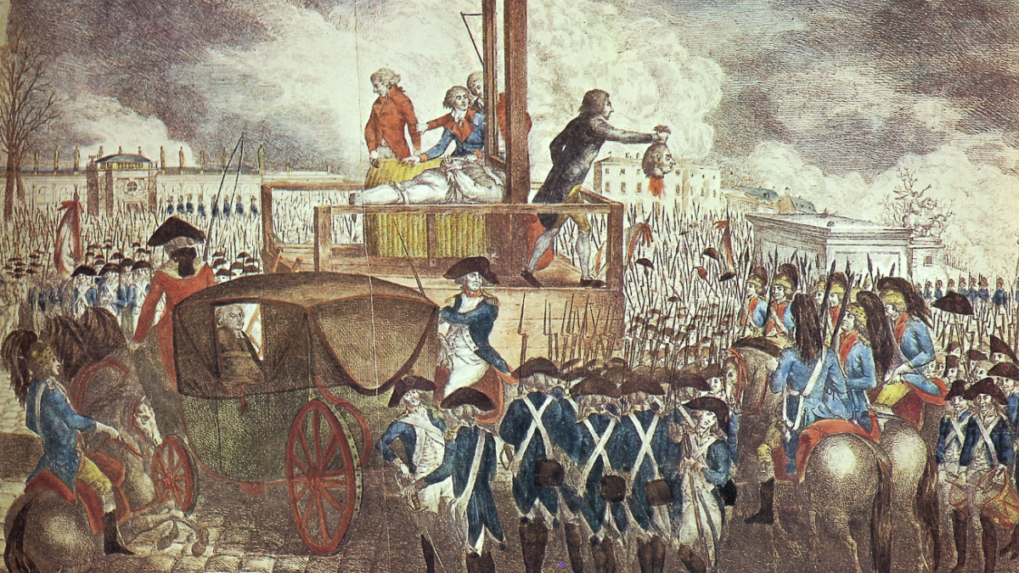 Ilustrácia popravy francúzskeho kráľa Ľudovíta XVI.