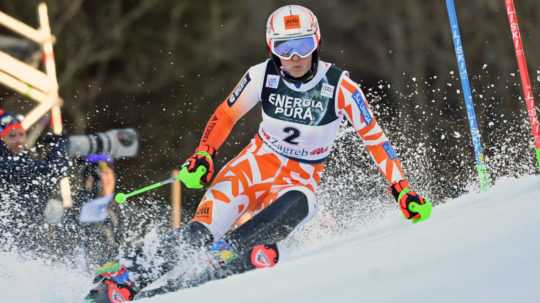 Slovenská lyžiarka Petra Vlhová v prvom kole slalomu v Záhrebe.