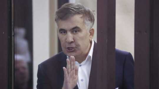 Na archívnej snímke z 2. decembra 2021 väznený gruzínsky exprezident Michail Saakašvili.