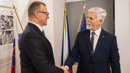 Na snímke sprava český prezident Petr Pavel a predseda NR SR Boris Kollár.