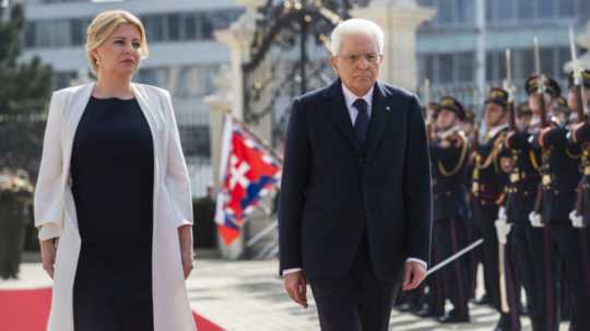 Slovenská prezidentka Zuzana Čaputová a taliansky prezident Sergio Mattarella.