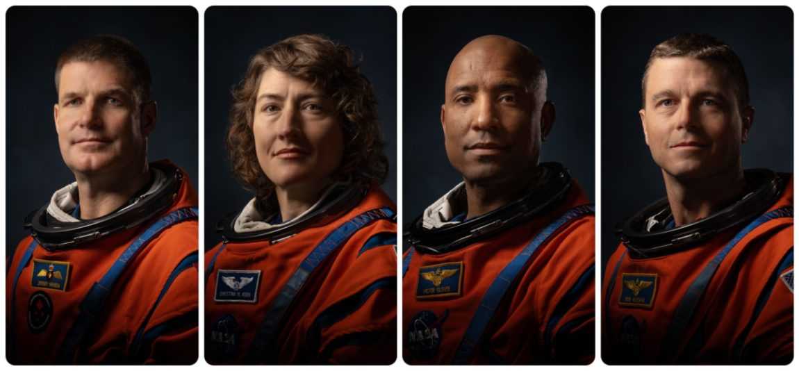 Posádka misie Artemis II - (zľava) Jeremy Hansen, Christina Kochová, Victor Glover a Reid Wiseman.