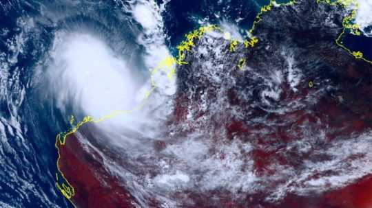 satelitná snímka zachytáva cyklón nad austrálskym pobrežím