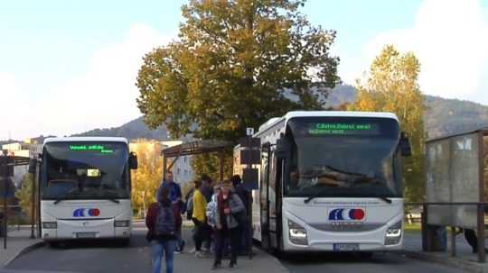 Na snímke autobusy v banskobystrickom kraji