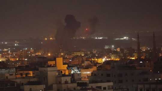 Dym nad mestom Gaza