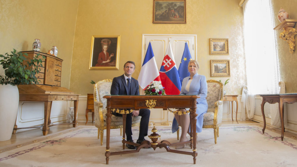 Prezidentka privítala francúzskeho prezidenta Emmanuela Macrona