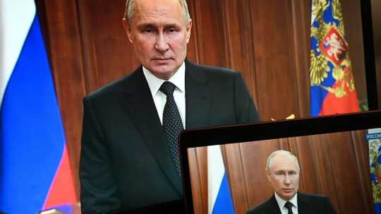 Ruský prezident Vladimir Putin počas prejavu, ktorým reagoval na vzburu vagnerovcov.