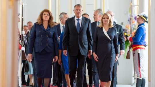 Na snímke sprava prezidentka SR Zuzana Čaputová, prezident Rumunska Klaus Iohannis a bulharská viceprezidentka Iliana Jotová.