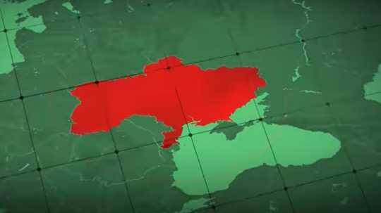 Mapa Ukrajiny bez polostrova Krym.