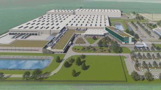 Vizualizácia novej fabriky v Palárikove.