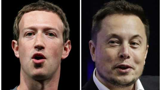 Zľava zakladateľ Facebooku Mark Zuckerberg a miliardár Elon Musk.