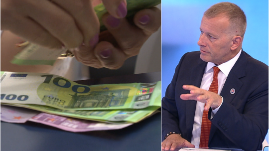 Vpravo Boris Kollár, vľavo ilustračná snímka peňazí.