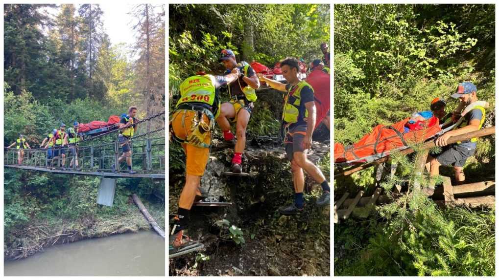 Nemecký turista sa v Slovenskom raji pošmykol zo stúpačiek, do rieky Hornád padal niekoľko metrov