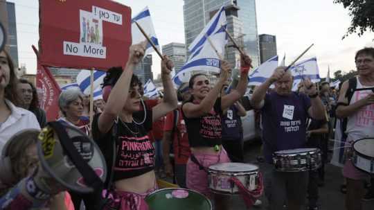 Na snímke protestujúce ženy v Izraeli.