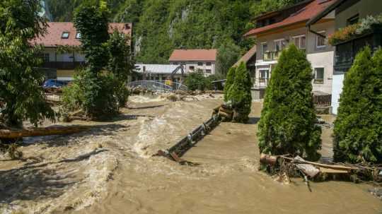 Záplavy v Slovinsku.