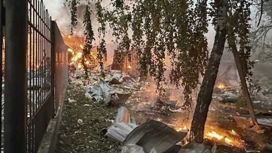 Ruský raketový útok na mesto Kyjev