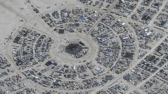 Satelitné foto areálu festivalu Burning Man.