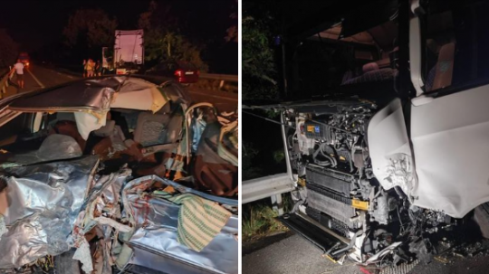 Vodič osobného auta prišiel po čelnej zrážke s kamiónom o život.
