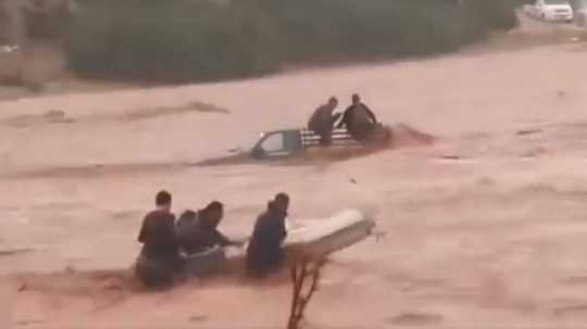 Záplava v Líbyi.