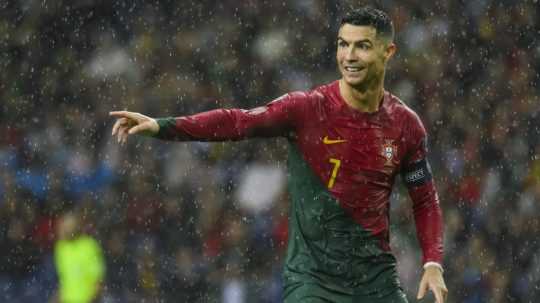 Na snímke portugalský futbalista Cristiano Ronaldo.