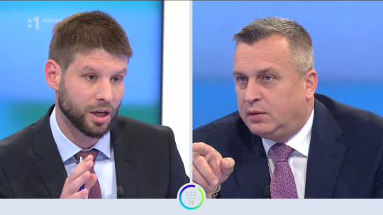 Michal Šimečka a Andrej Danko v diskusnej relácii O 5 minút 12.