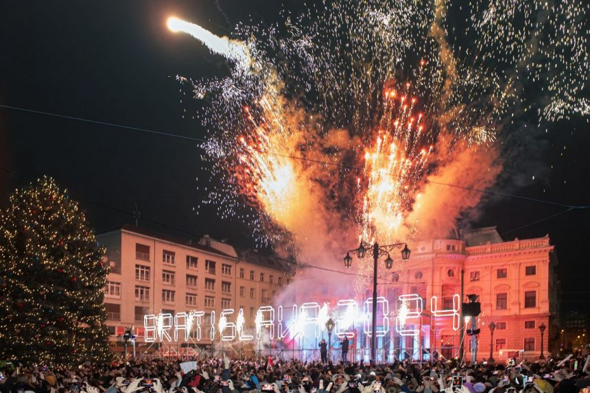 Novoročné oslavy v Bratislave.