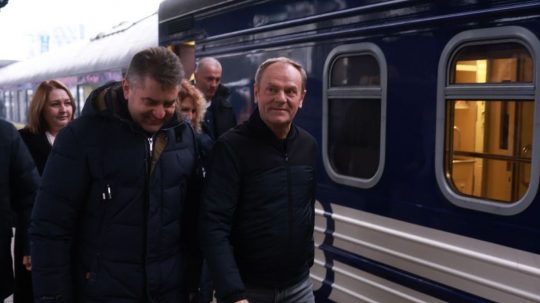Poľský premiér Donald Tusk pricestoval na Ukrajinu.