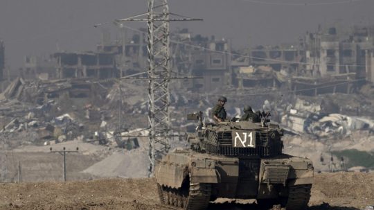 Izraelský tank v Pásme Gazy.