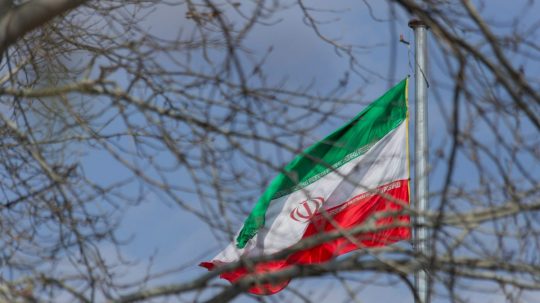 Na snímke iránska vlajka.