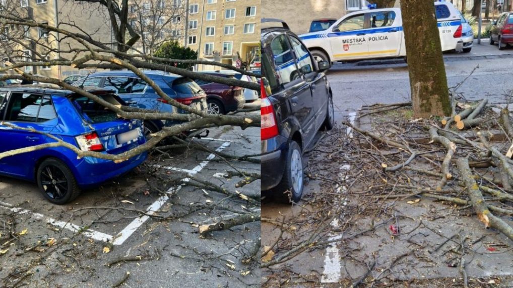 Silný vietor spôsobil v Bratislave škody: Výsledkom sú poškodené autá aj strecha