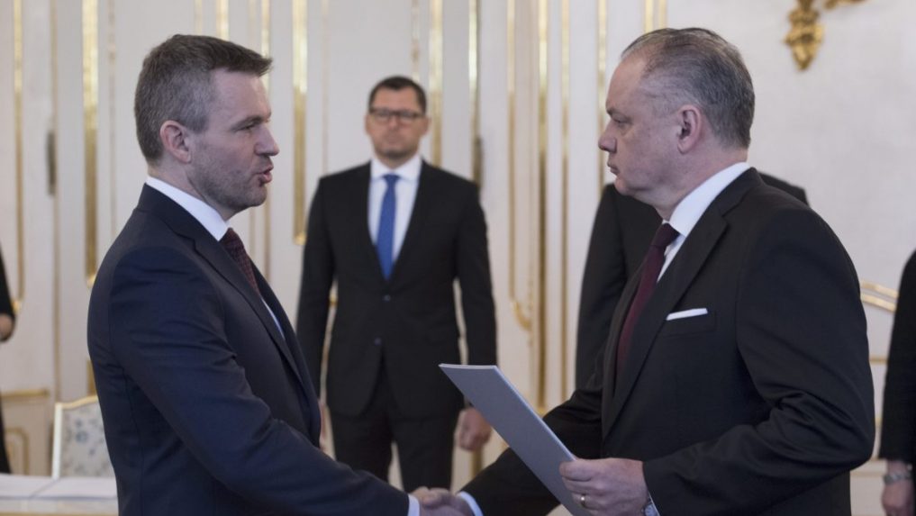 Prezident SR Andrej Kiska menuje nového predsedu vlády SR Petra Pellegriniho.