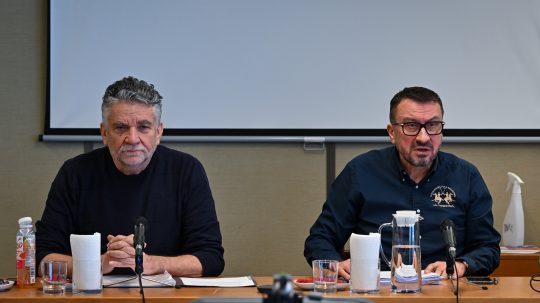 Generálny riaditeľ RTVS Ľuboš Machaj a predseda Rady RTVS Igor Gallo.