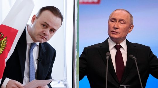 Zľava Vladislav Davankov a Vladimir Putin.
