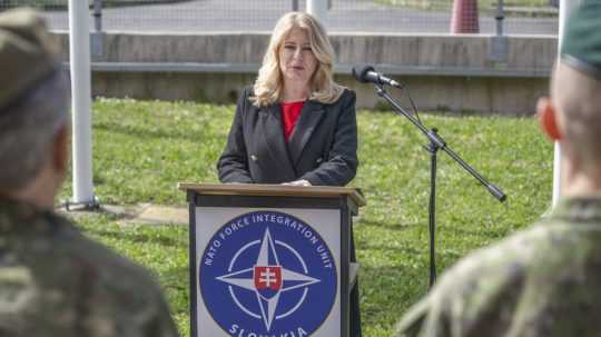 Prezidentka SR Zuzana Čaputová návšteve Styčného tímu pre integráciu síl NATO 28. marca 2024.