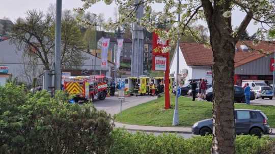 Snímka z miesta nehody co východočeskom meste Police nad Metují.