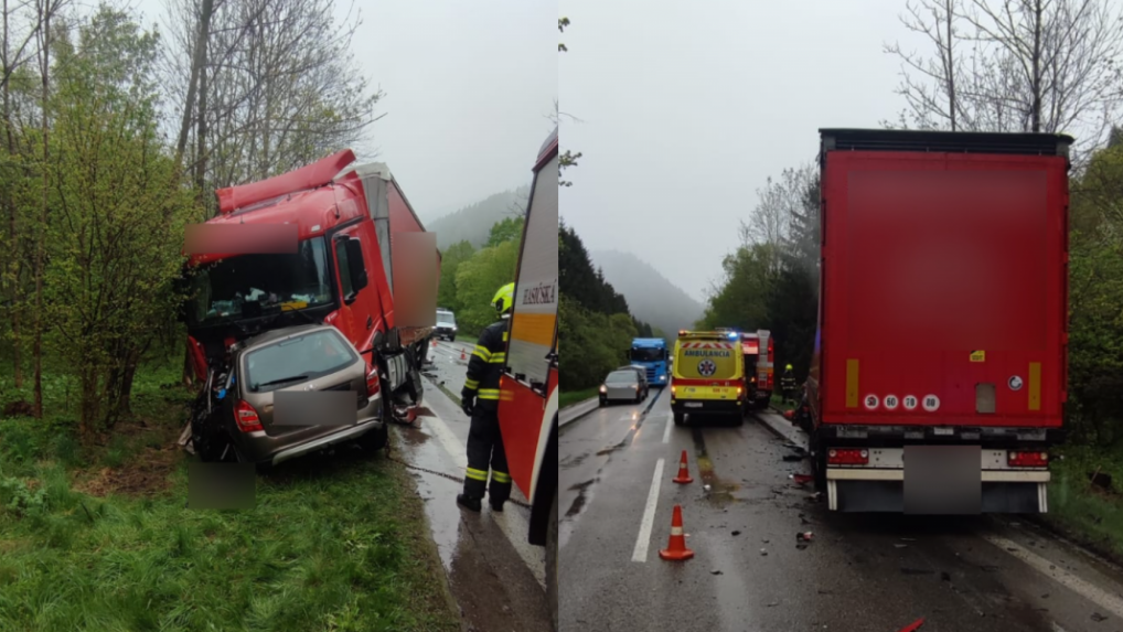 Čelnú zrážku s kamiónom na ceste v Ružomberku neprežil vodič osobného auta (†34)