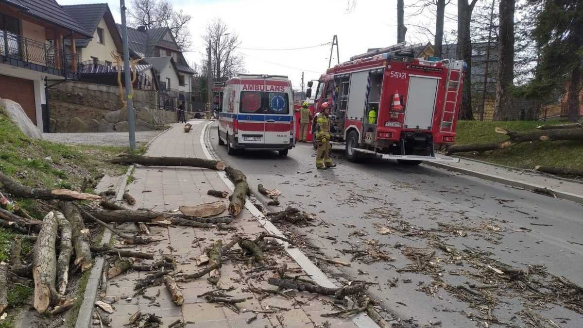 Silny wiatr zagraża mieszkańcom Zakopanego