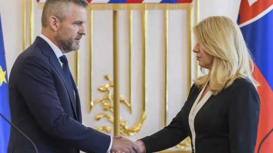 Prezidentka SR Zuzana Čaputová a zvolený prezident Peter Pellegrini po spoločnom vyhlásení.