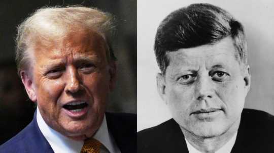 Na snímke Donald Trump a John F. Kennedy.