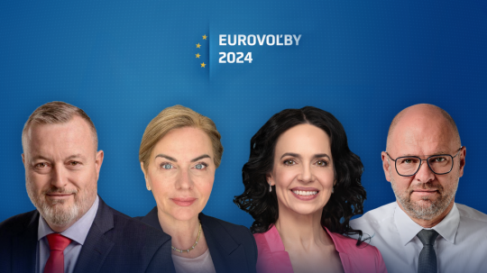 Kandidáti do európskeho parlamentu a hostia tretej predvolebnej debaty RTVS.