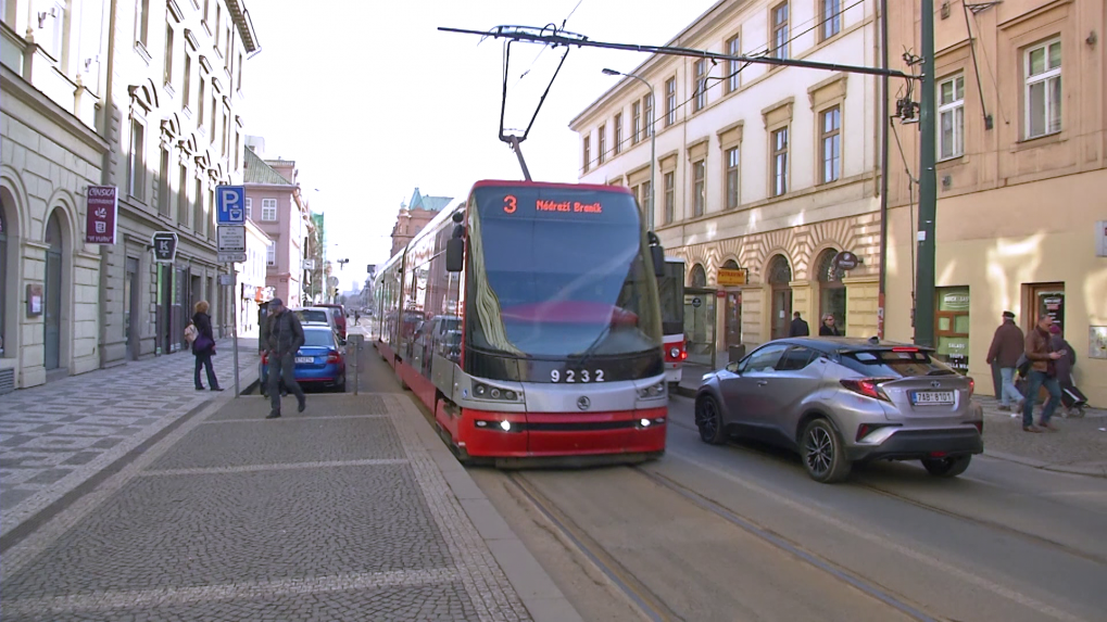 Električka v českom hlavnom meste Praha.