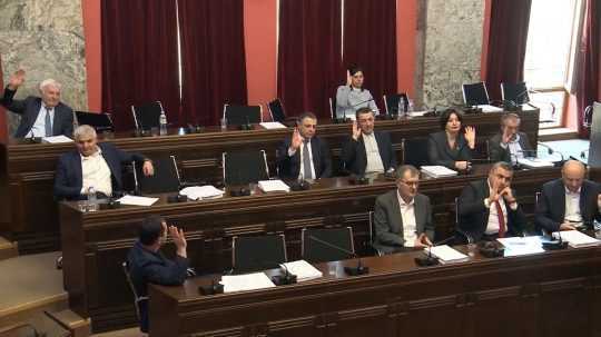 Na snímke gruzínsky parlament.