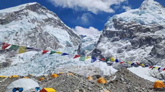 Na ilustračnej snímke tábor na hore Mount Everest.